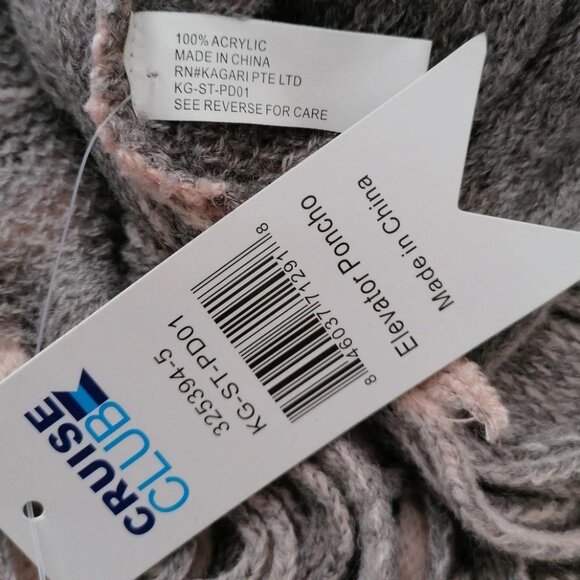 𝗖𝗥𝗨𝗜𝗦𝗘 𝖢𝖫𝖴𝖡 Women's Elevator Poncho Pink/Gray - Picture 4 of 10